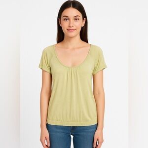 BANANA REPUBLIC Factory Lime Green & White Striped Top Size XS